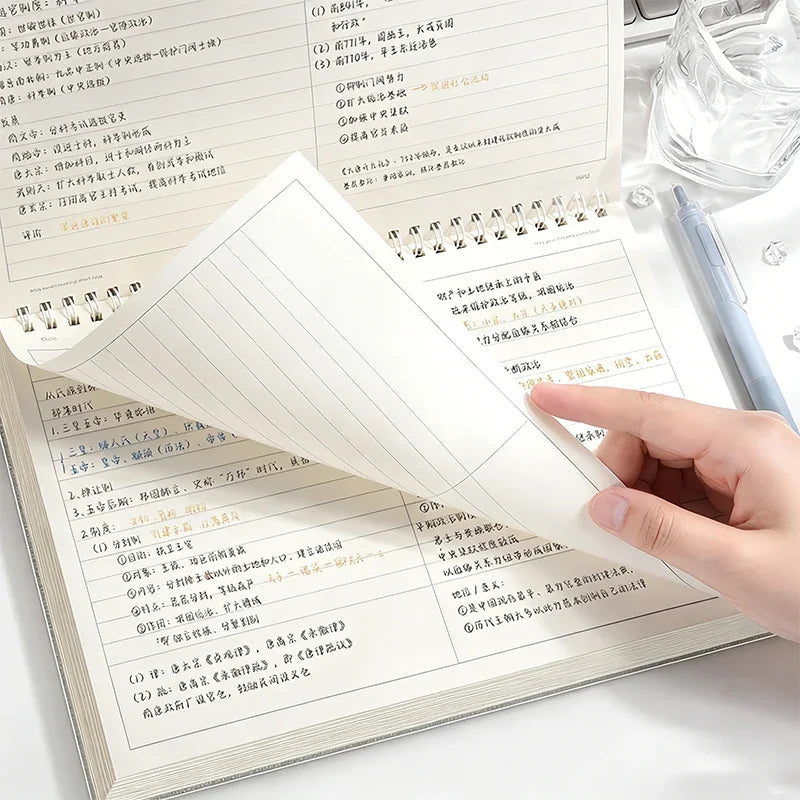 B5 Spiral Multifunctional Notebook Grid/Horizontal Lines Separate the Thick Paper Roll Notepad, Suitable for Planners and Studen