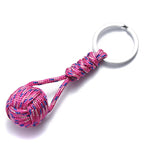 Military Parachute Woven Rope Ball Keychain Paracord Lanyard Key Ring Monkey Fist Key Chains Outdoors Survival Tool Jewelry