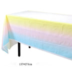 Rainbow Tableware Set for Birthday Party Decorations Rainbow Tableware Paper Plates Cups Napkins Tablecloth Dinner Disposable