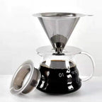 Portable Coffee Filter Stainless Steel Easy Clean Reusable Double Layer Coffee Funnel Paperless Pour Over Holder Coffee Dripper