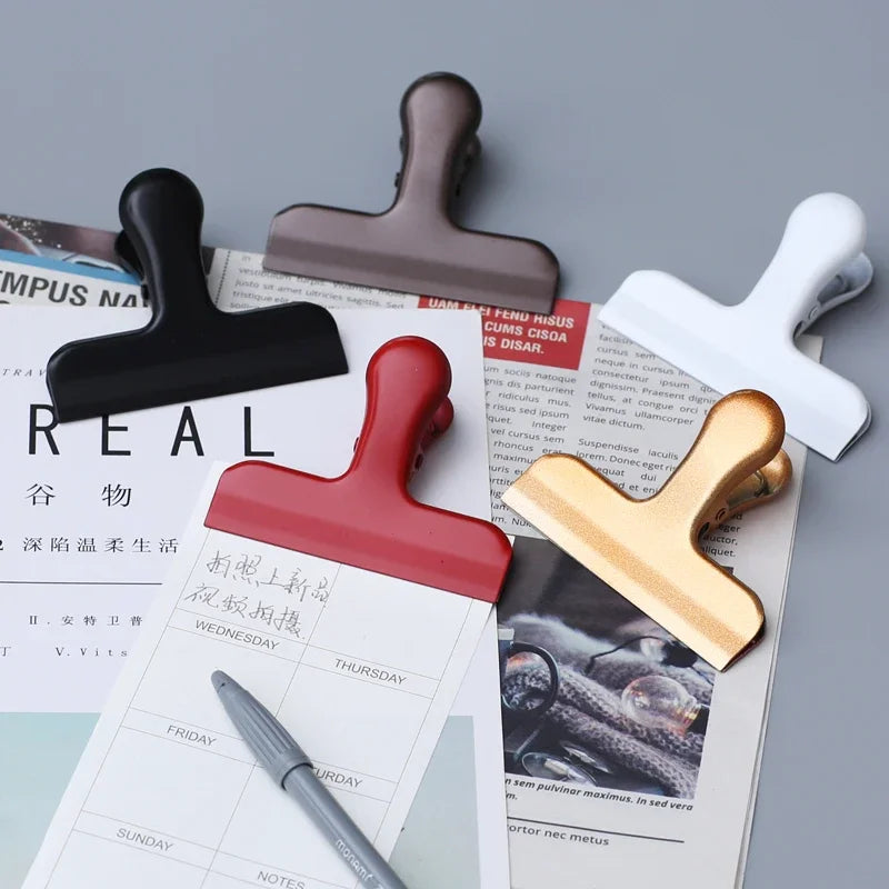 Vintage Color Metal Wide Paper Clips Binder Clip Planner Clips Travel Journal Accessories Office Desk Organizer Clamp Stationery