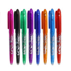 8pcs Multi-Color Erasable Gel Pen 0.5mm Tip Painting Writing Drawing School Black Blue Red Pink Orange Green Purple Light Blue