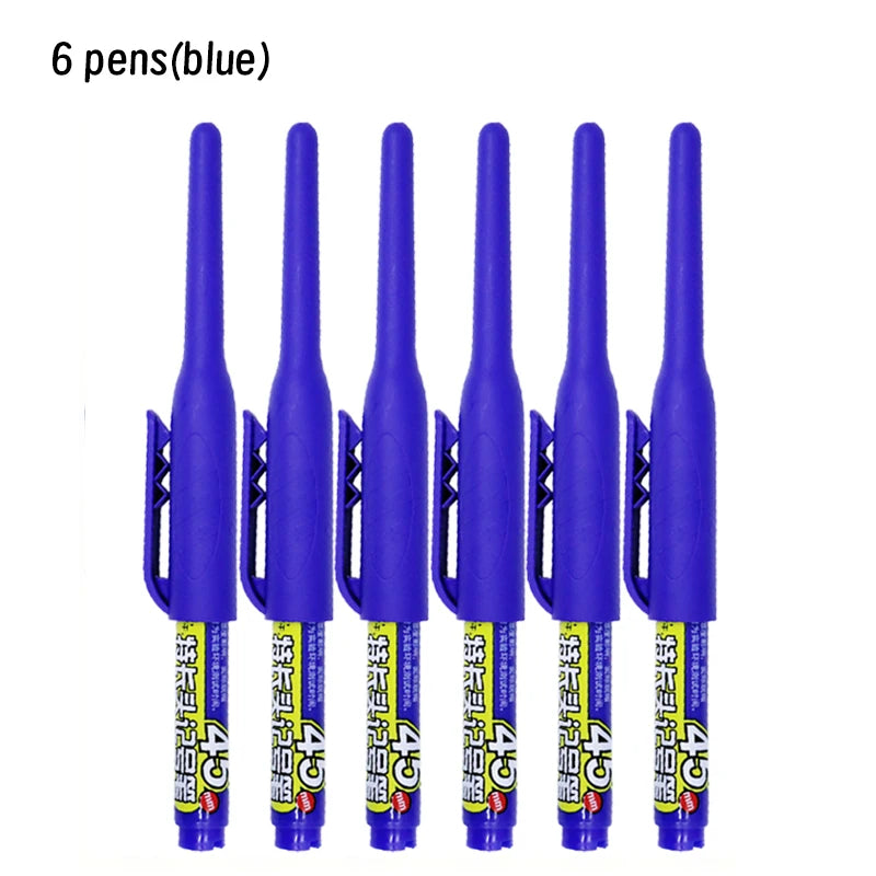 Lot 45mm Waterproof Long Head Nib Deep Hole Markers Pen Tile Carpenter Pen Multi-purpose for Woodworking Black/Blue/Red Ink