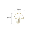 20pcs Umbrella Shape Paper Clip Creative Cute Bookmark Metal Color Cartoon Paper Clips For Planner Office Stationery