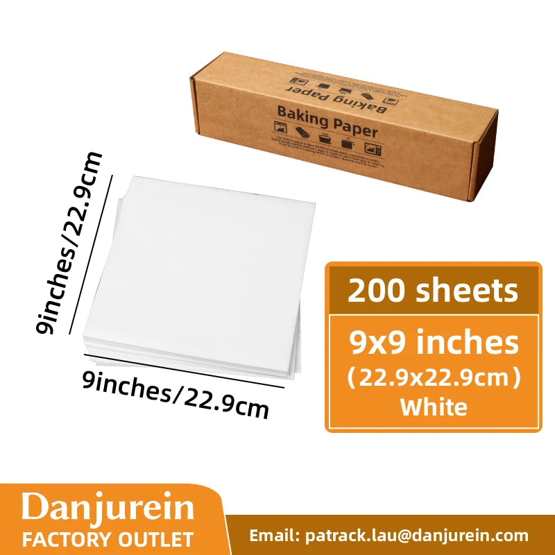 Parchment Paper Baking Paper Non-Stick Precut Square 4” to 12” Baking Sheets Oven Grilling Air Fryer Steaming Bread Cake Cookie