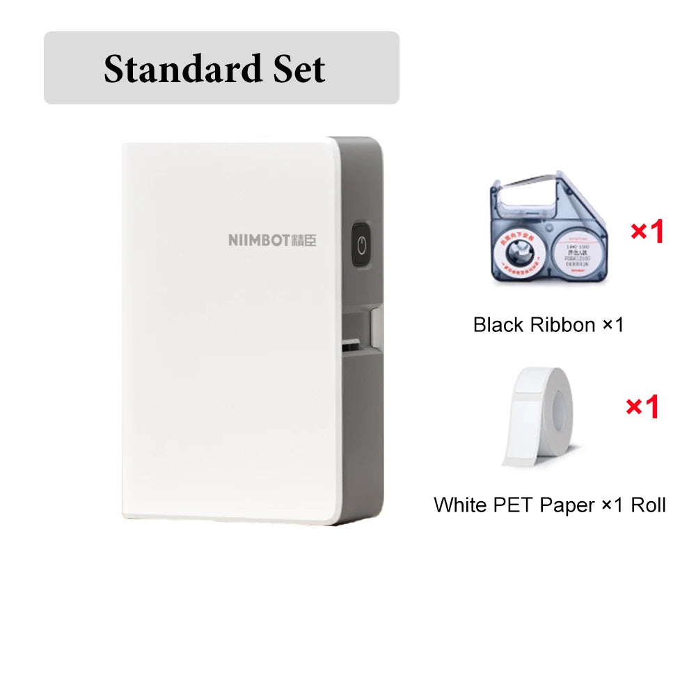 Niimbot N1/B18 Thermal Transfer Label Printer Label Maker with Black Ribbon Paper Tag Sticker for Home Office Jewelry Garden