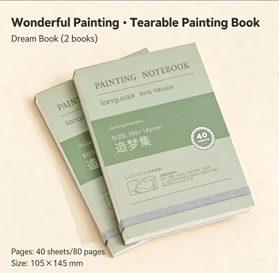 40sheet Tearable Drawing Notebook Sketchbook Handbook 250gsm Paper Mini Book for Watercolor Acrylic Marker Pen Gouache