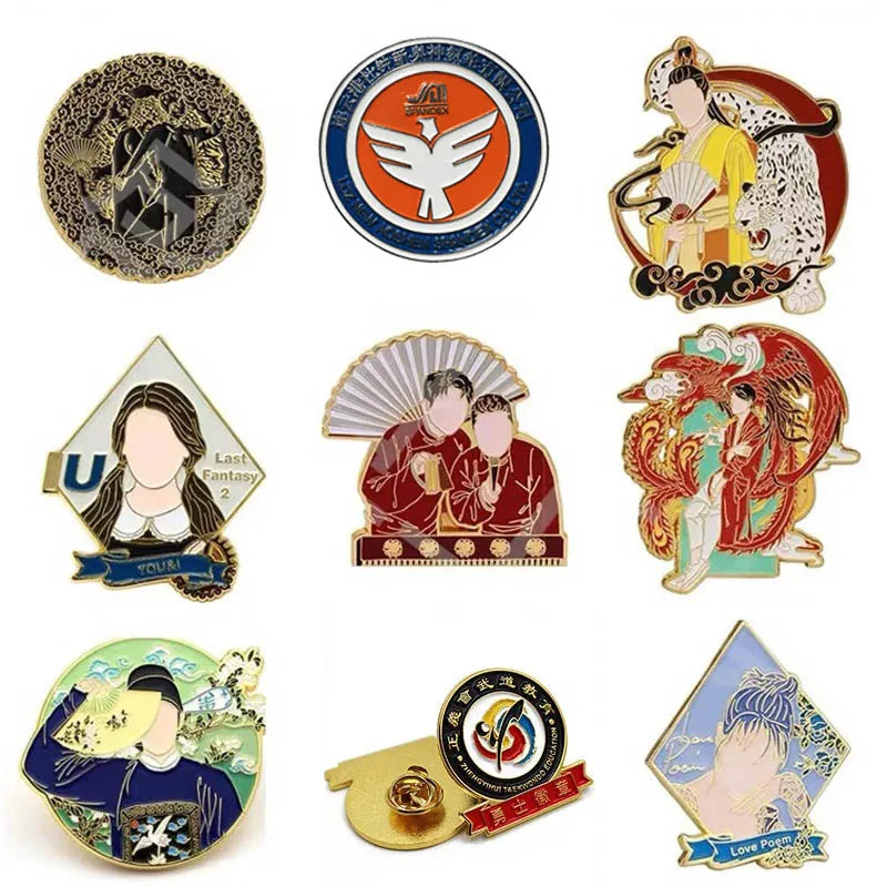 [MOQ 50pcs]Badges Custom Magnet Metal Badge Brooch Customized Metal Soft/Hard Enamel Personalized Badge LOGO DIY Made Coin Pins