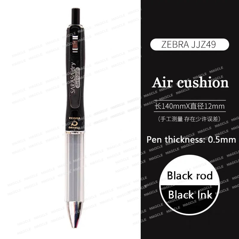 ZEBRA SARASA Dry airfitgrip Gel Pen 0.5/0.4mm Black Core Quick-Drying Smooth Writing Stylos boligrafo gel Stationery for school