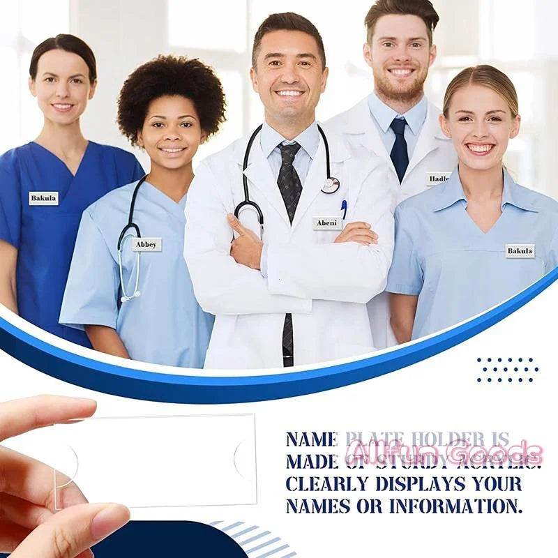 [TG835]10/20/30Pcs Name Tag Blank Name Badges Acrylic Name Tag Holders 70x30mm Insert Blank Acrylic Nameplate