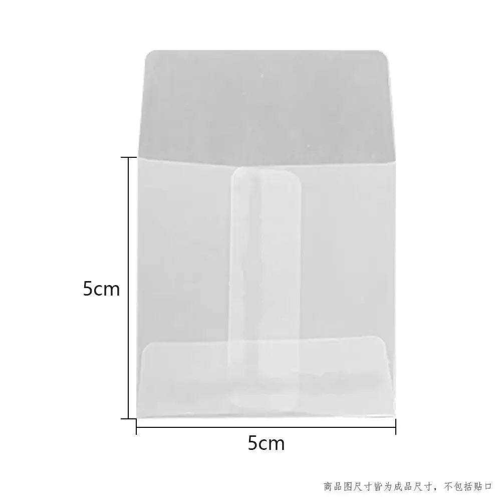 50pcs/lot Translucent Mini Envelope Jewelry Storage Bag for Card Earring Necklace Gift Packaging Bags Wedding Wedding Envelopes