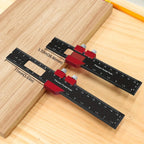 Woodworking Pocket Ruler Aluminum Alloy T-Type Scribing Square Layout Tool,  Accurate Slide Ruler Inch And Metric Measurements