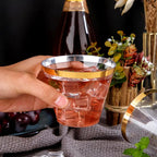 25PCS Disposable Champagne Clear Plastic Cup Outdoor Picnic Cup Drinking Cup for Parties Birthdays Weddings Cocktail Party