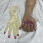 A pair of Malaysian latex material supper thin transparent shiny shiny male to female latex medium long gloves with nail service