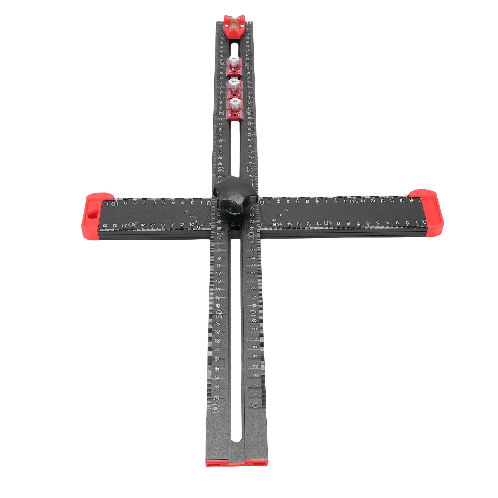 Aluminum Alloy T Square Hardware Jig 3 Sliderd Design Clear Markings Aluminium Alloy Body 60cm for Home Crafting Projects