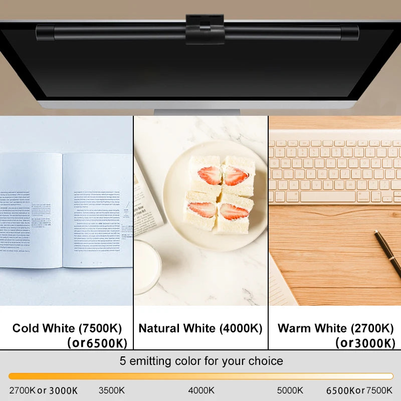 Led Monitor Light Bar Stepless Dimmable Desk Lamp Computer Screen Hanging Light Led Table Lamp Indoor Lighting For Laptop Office