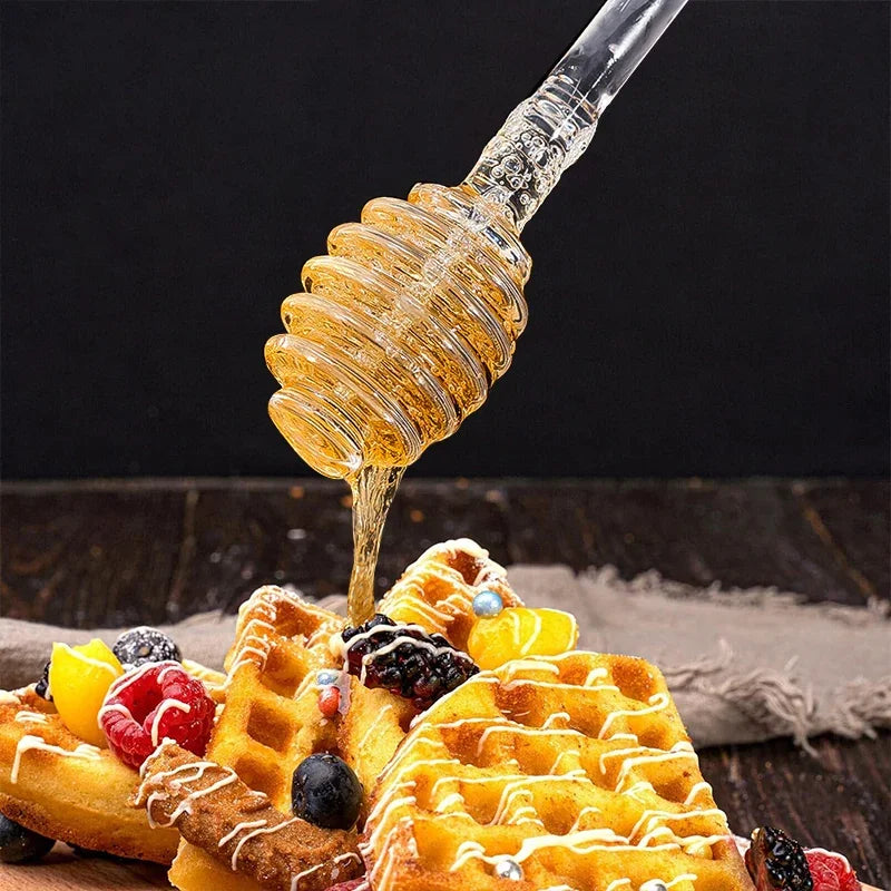 Transparent Honey Stirring Stick Plastic Long Handle Honey Spoon Practical Milk Tea Jam Stirring Bar Multifunction Kitchen Tools