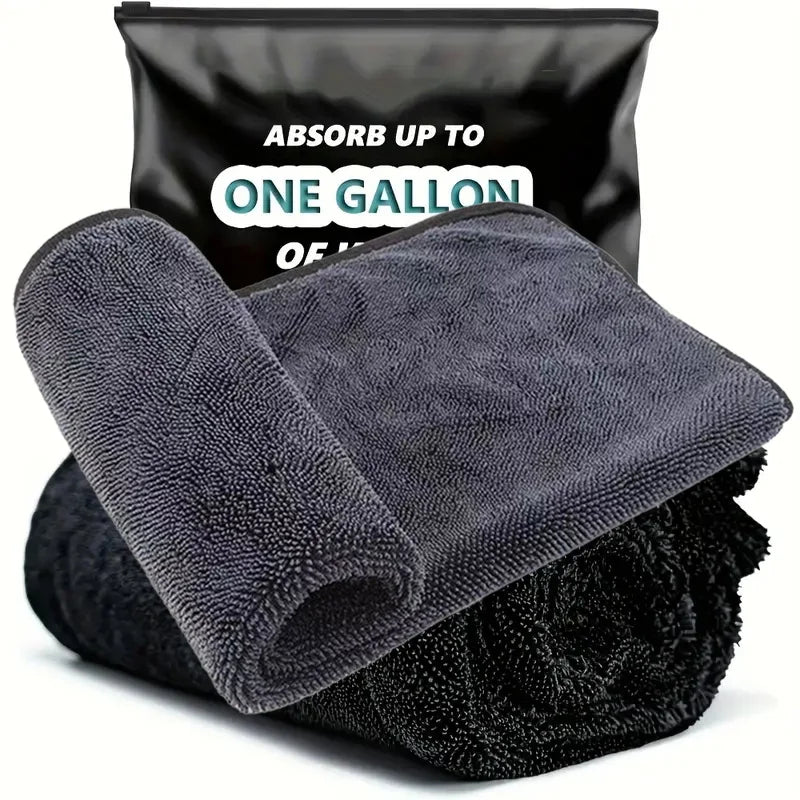 1/2/3/5 Car Cleaning Towels, Microfiber Car Towels, Vehicle Cleaning Cloths, Strong Water-Absorbing Car Glass Cleaning Towel Supplies