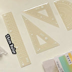 4PCS/Set 15/20CM Jelly Ruler Set Transparent Measuring Stationery Set Square Thickened Straight Ruler Student Gift