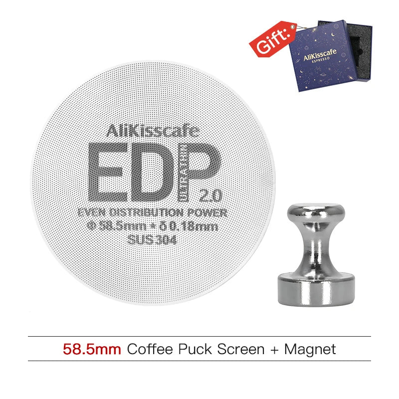 Alikisscafe Espresso Puck Screen 0.2mm Thickness 51mm 53.5mm 58.5mm Reusable Stainless Steel Heat Resistant Mesh Barista Tools