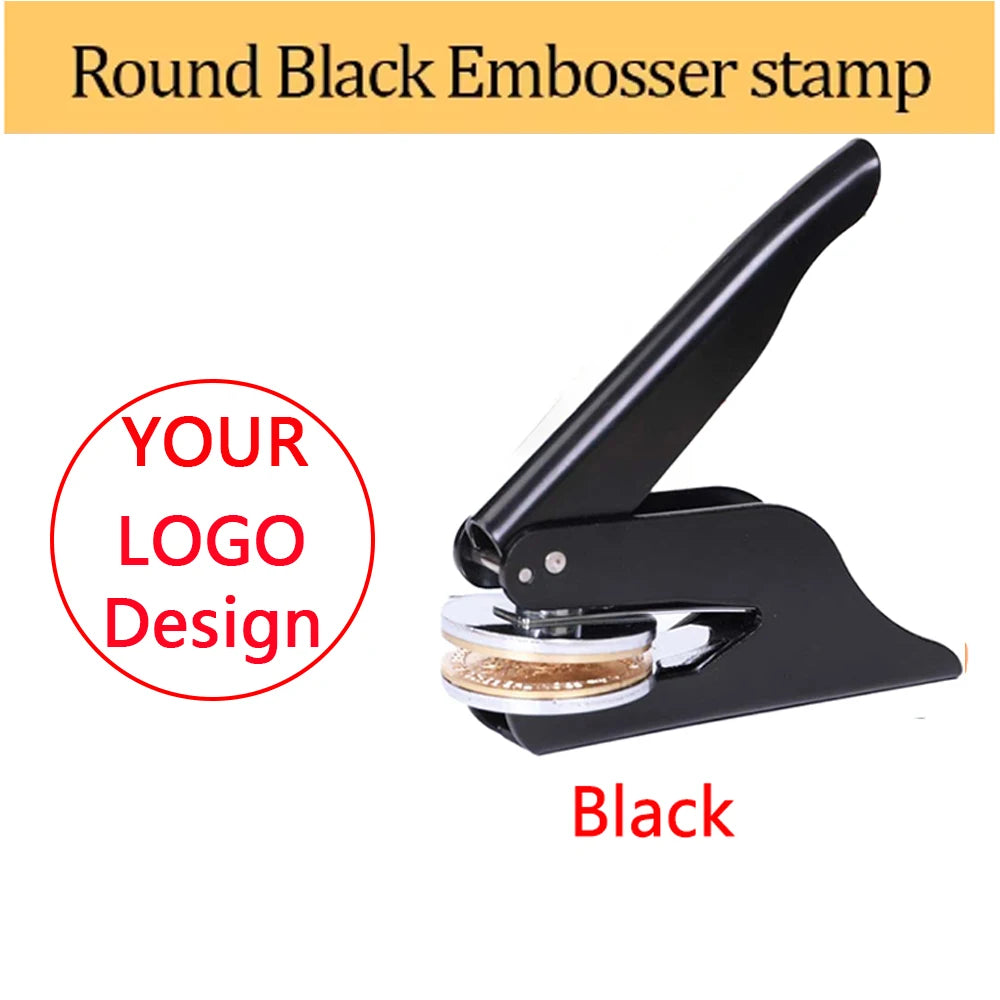 Customized Embosser Stamp Private Logo Customization Library Book Invitation Wedding Embossing Stamp Company Paper Leather Seals