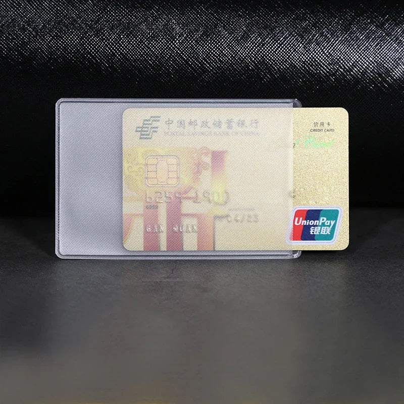 10pcs Travel PVC Cards Holder ID Bus Business Bank Credit Card Holder Transparent Waterproof Cards Protecting Cover Pouch Bag