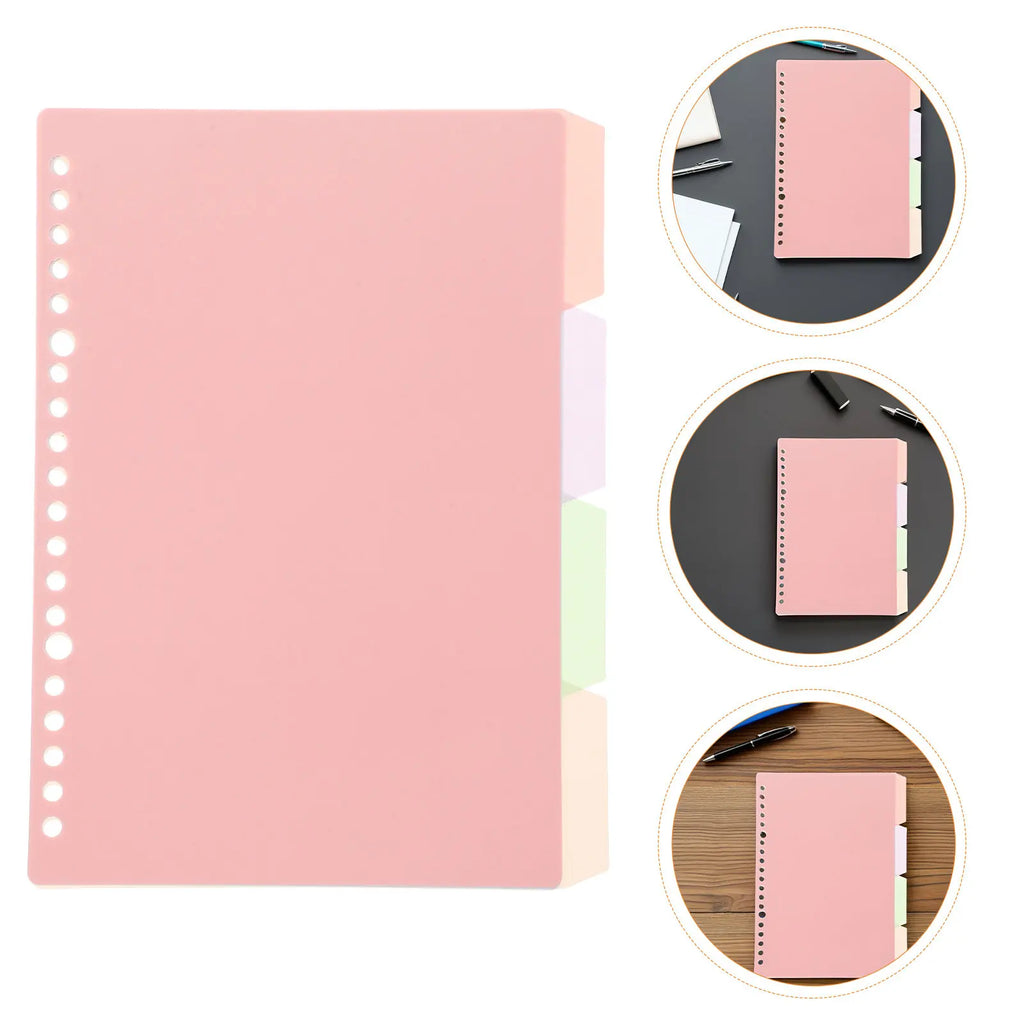 6Sets Colorful Plastic Binder Dividers with Tabs for Loose Leaf Notebooks Lever Arch Files Office School Home Organization