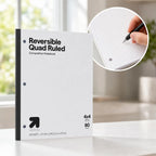 1pcs Reversible Quad Ruled Composition Notebook, Graph Grid Pages, Perforated Sheets, Durable Tape Binding, School College Use