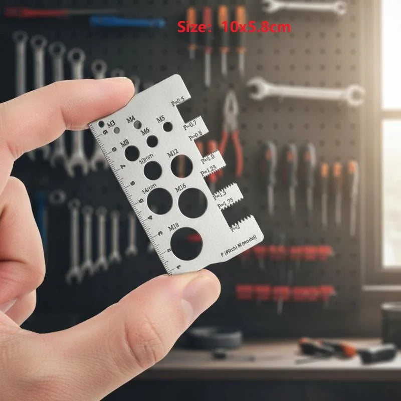 Screw Thread Pitch Gauge Ruler Measuring Tool Bolt Nut Metric Machining Threads Screw Cutting Gauge Angle Model Measuring