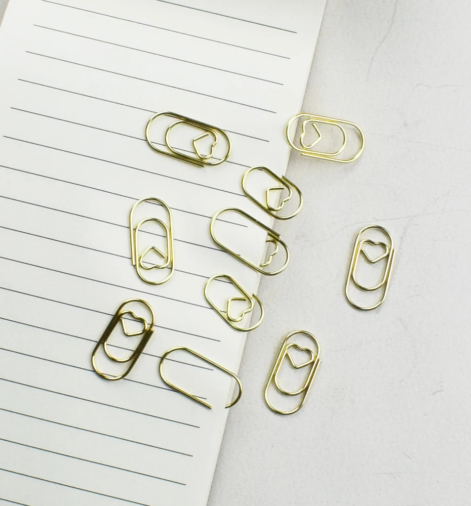 10pcs Mini Metal Paperclip Bookmark Binder Marking Paper Clips School Office Accessories