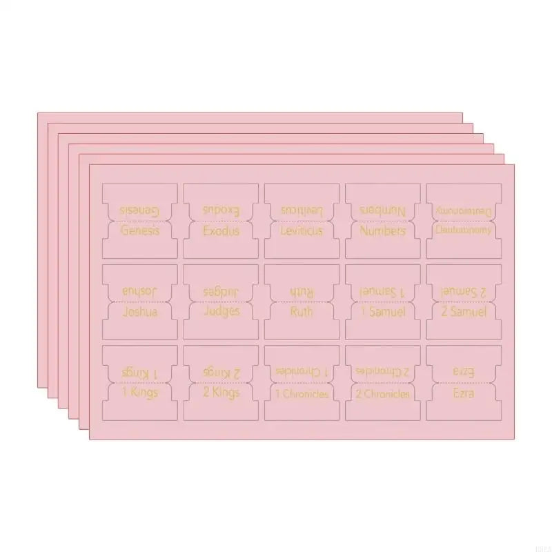6 Sheets Pink Bible Tabs for Women Men Large Print Stickers Bible Index Tabs Laminated Bible Tabs Easy to Read and Apply