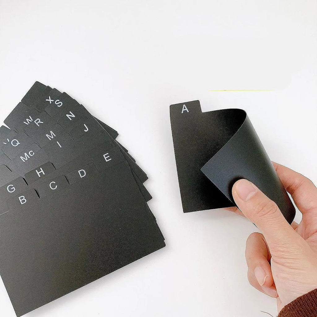 30Pcs Index Cards A-z Dividers 3x5" Alphabetical File Dividers Studying Tool Alphabet Tabs Index Tabs Black for Office School