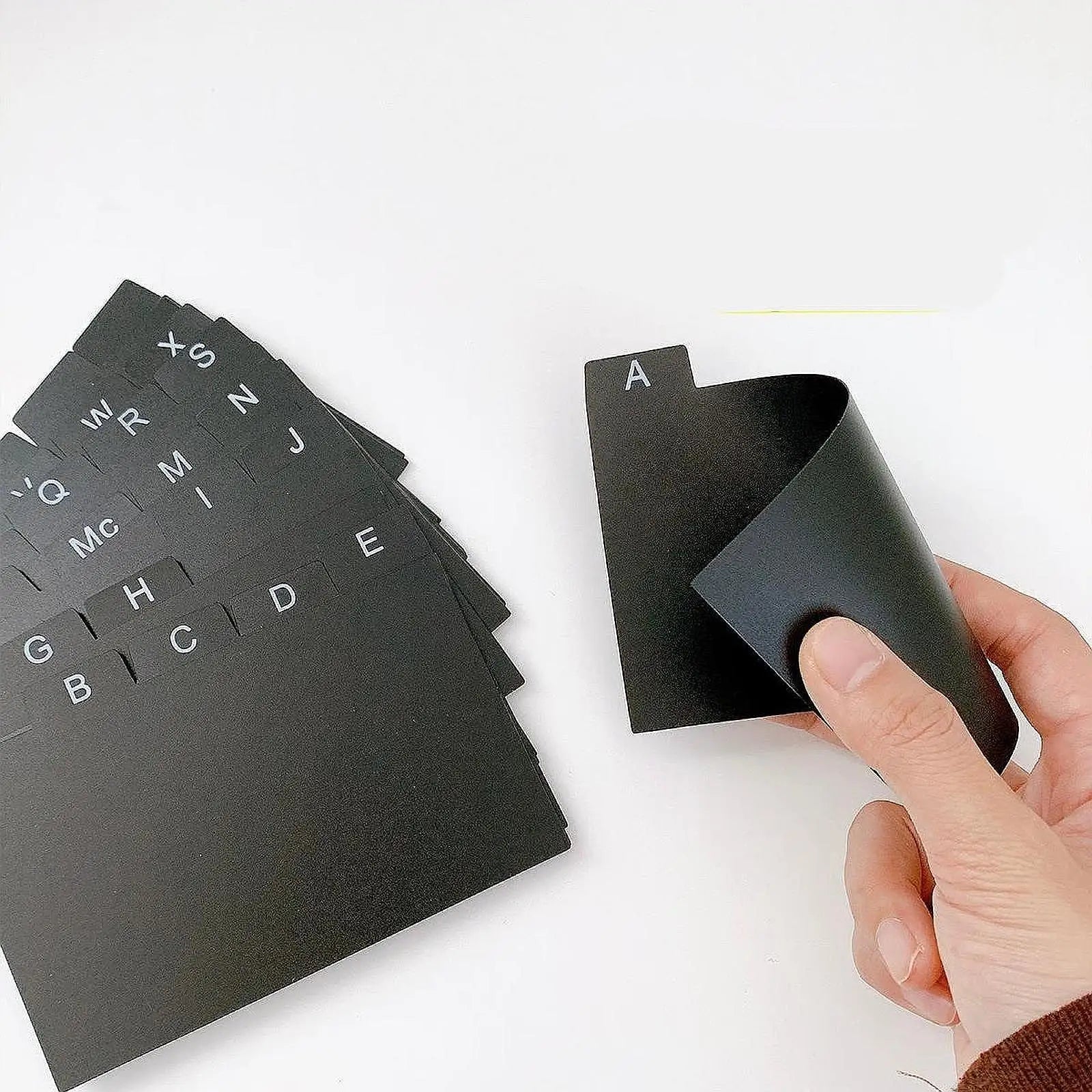 30Pcs Index Cards A-z Dividers 3x5" Alphabetical File Dividers Studying Tool Alphabet Tabs Index Tabs Black for Office School
