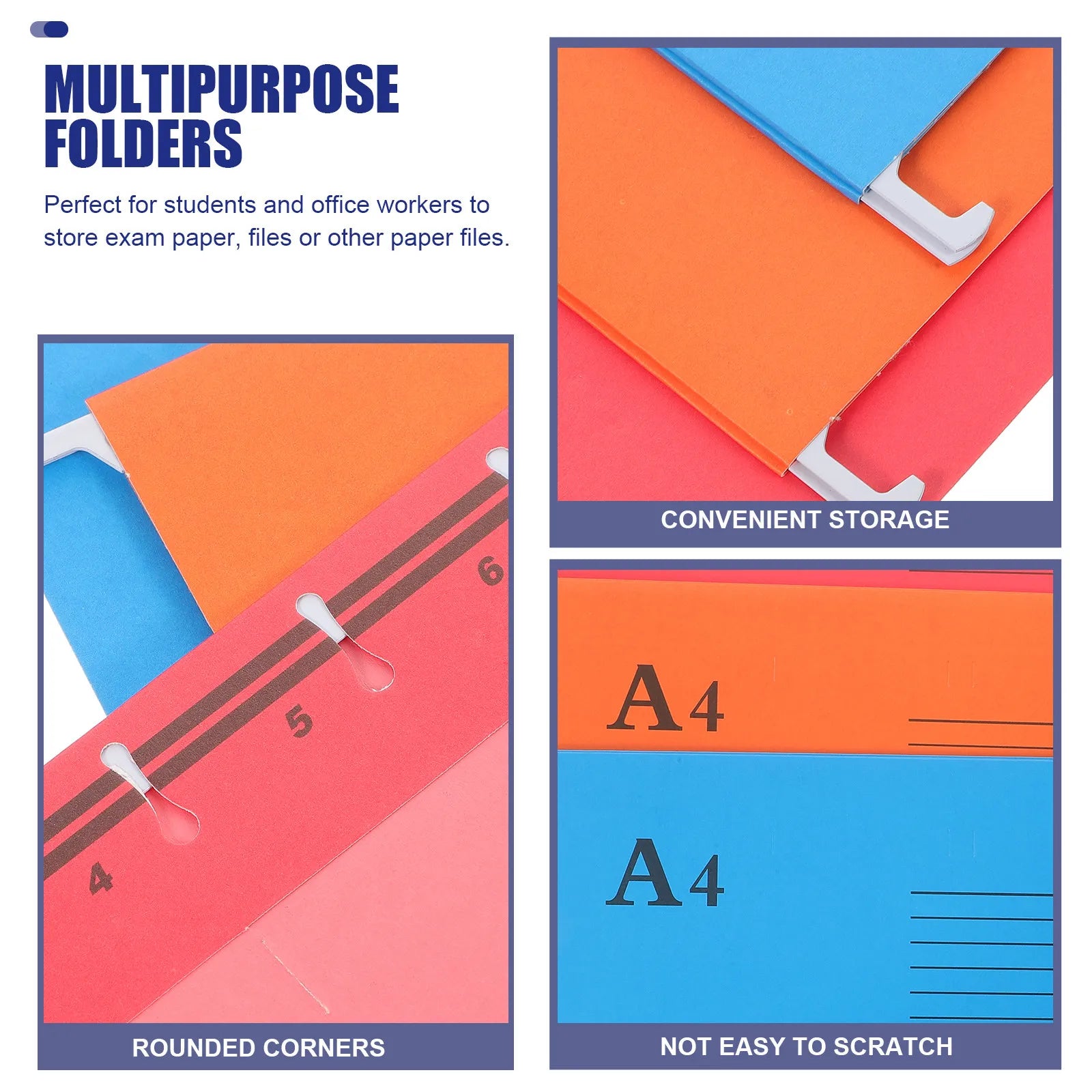 10Pcs A4 File Folder Hanging File Holder Suspension Organizer Colorful Office Document Storage Wide Archive