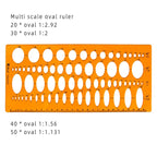 Template Measuring Ruler Circular Oval Ruler Durable K Resin Drawing Design Furniture Architect Template Drafting Ruler