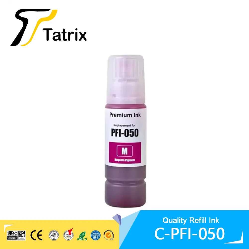Tatrix PFI050 PFI-050 PFI 050 Premium Color Compatible Inkjet Ink Bottle for Canon ImagePROGRAF TC-20 TC-20M Printer