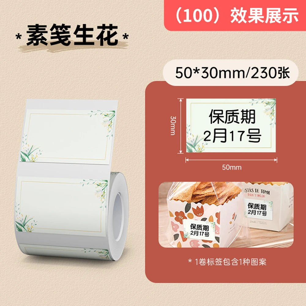 Original Niimbot B21/B3S/B1/B203 Colorful White Transparent Label Sticker  Self-adhesive Waterproof  Price Tag Thermal Paper
