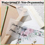 50 Sheets Transparent Sticky Notes Waterproof Message Stickers for Note Books Convenient Reporting & Signature Stickers