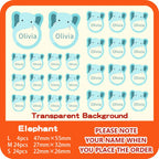 Custom Transparent Self-adhesive Baby Name Sticker Customised Kindergarten Tag in Hebrew Personalized Waterproof Stickers Label