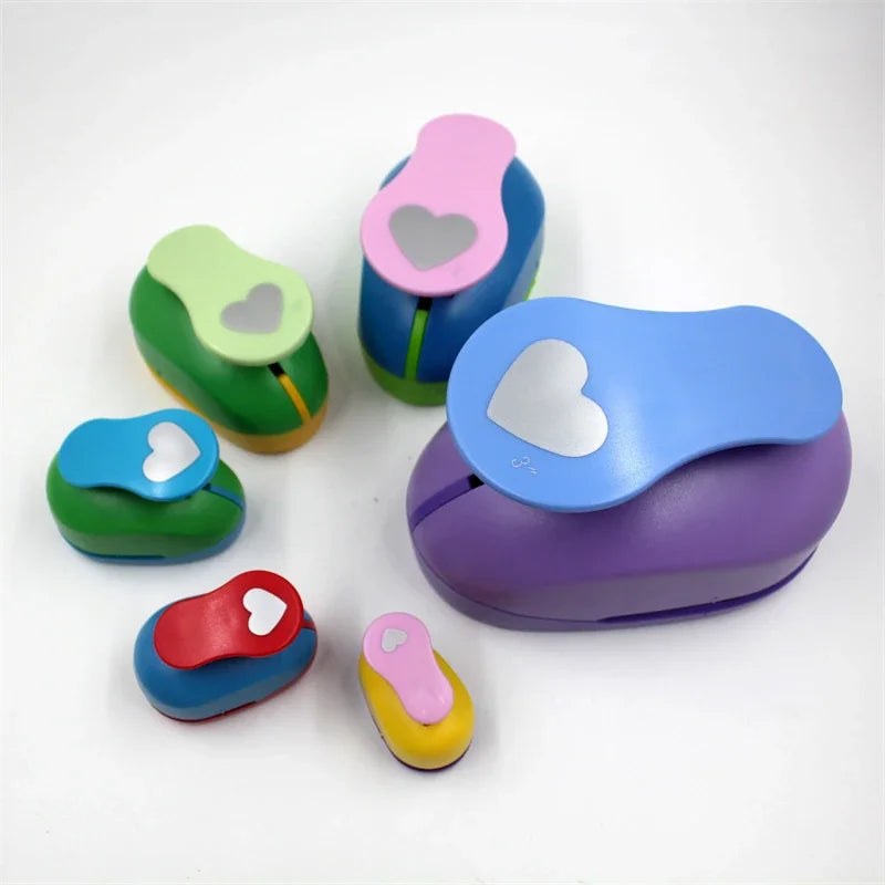 8/16/25/38/50mm Random Color Heart Punch - DIY Embossing & Paper Cutting Hole Puncher for Scrapbooking