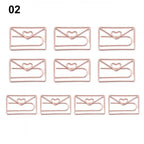 50/20pcs Love Diamond Crown Envelope Stationery Photo Tickets Office Supplies Metal Book Paper Clip Paperclips Mini Binder Clips