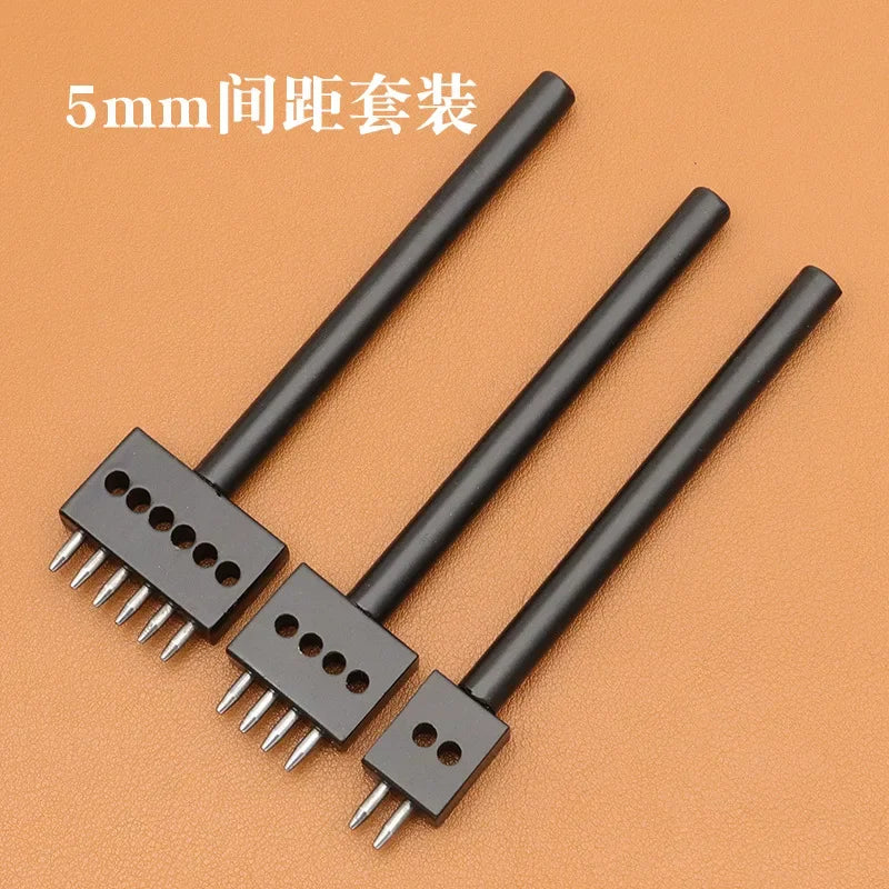 3PCS Leather Punching Die Set Manual Hole Punch Tool Multi Round Punch for Leather Crafting DIY Leather Working Handmade Tools