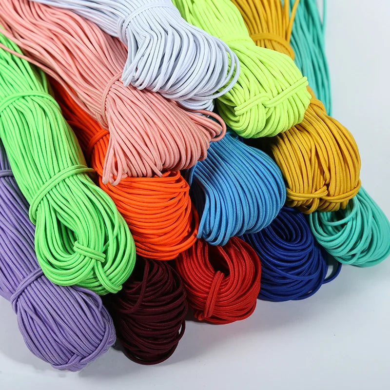 1.5mm Colorful High-Elastic Round Elastic Cord Rope Rubber Band Elastic Spandex Band Trim DIY Sewing Accessories