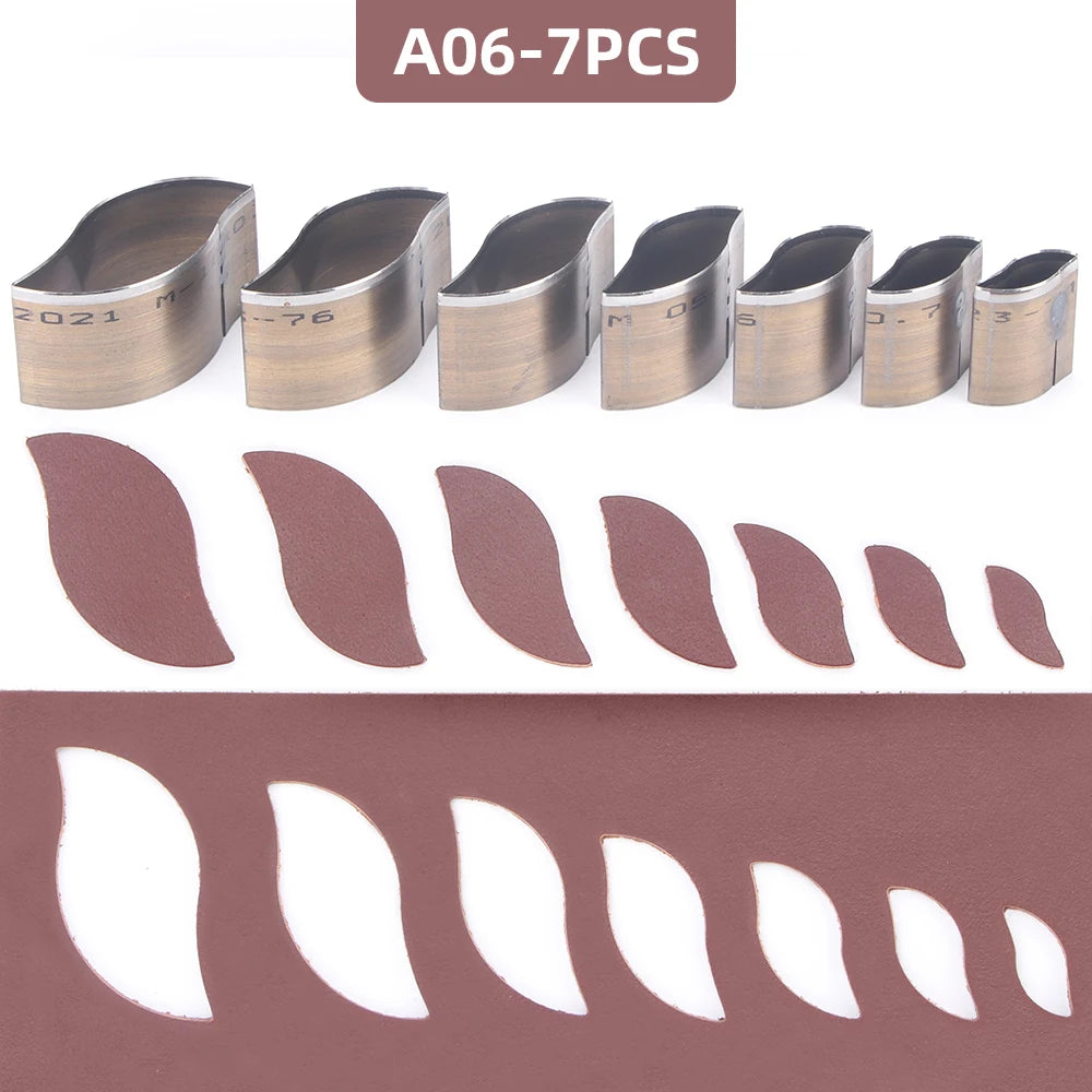 7Pcs Leather Die Cutter Hollow Punching Tool Cutting Mold Punching Die Set for Handmade DIY Leather Craft 20/25/30/35/40/45/50mm