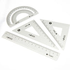 4pcs Aluminum Ruler Set,Drafting Set,With Storage Box Straight Ruler,Protractor,Students Measure Ruler Set Multi-Function Set