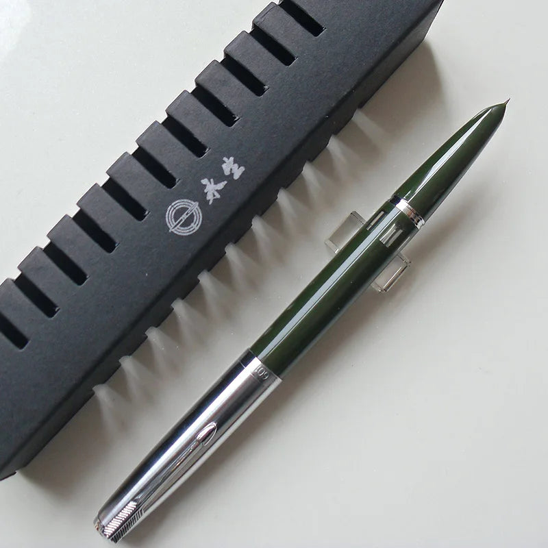 NEW Wingsung 601 Press Piston Fountain Pen Iridium EF/F Nib Steel Cap Vacumatic Resin Ink Pen School Stationery Office Supplies