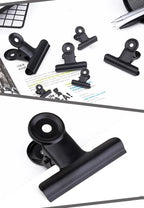 10-Pack Black Metal Paper Clip Office Stationery Small Book Fixing Clip Sketching Board Clip Household Supplies
