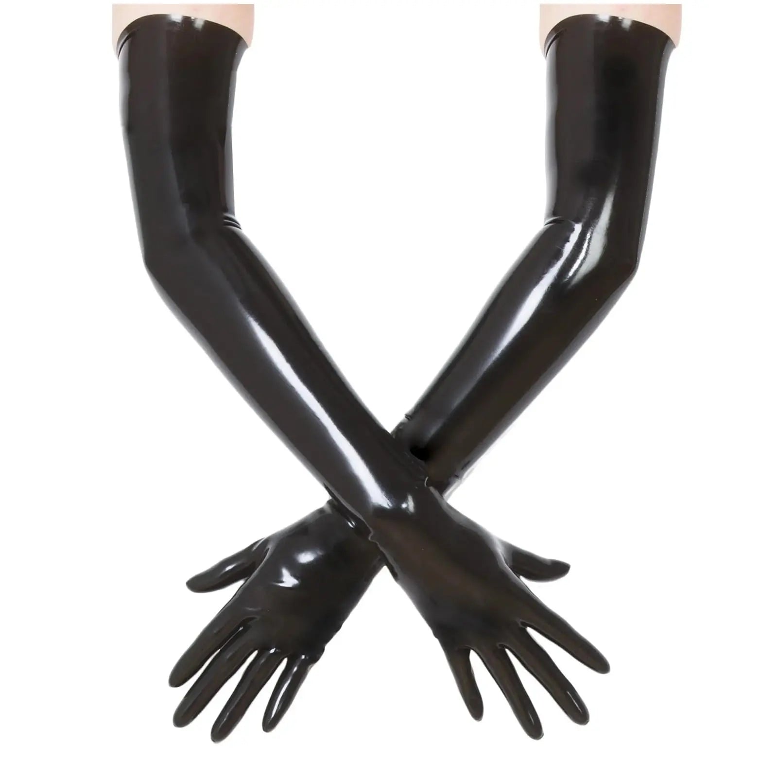 Red Latex Long Gloves Opera Latex Moulded Rubber Gloves Club wear Costumes