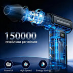 150000RPM Dust Blower With LED Light Powerful Handheld Rechargeable Blower Electric Air Duster 5 Speed
