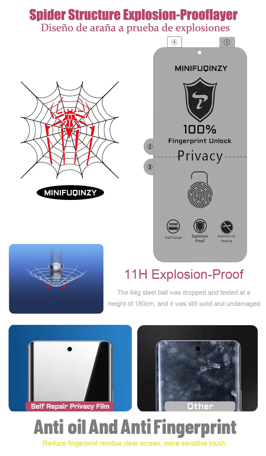Self Repair Privacy Film For Samsung Galaxy S26 S25 S24 S23 Ultra S22 S21 S20 Plus  Anti-Spy Screen Protector Note 20 10 S10 5G